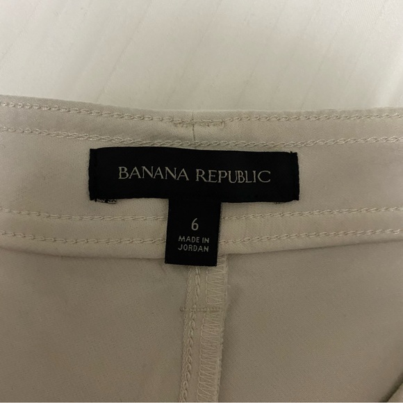 Banana Republic Slim Refined Stretch High Rise Cargo Pant Cream/White size 6 - Picture 11 of 15